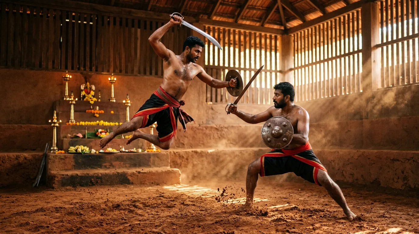 Traditional Kalaripayattu Martial Art in Kerala
